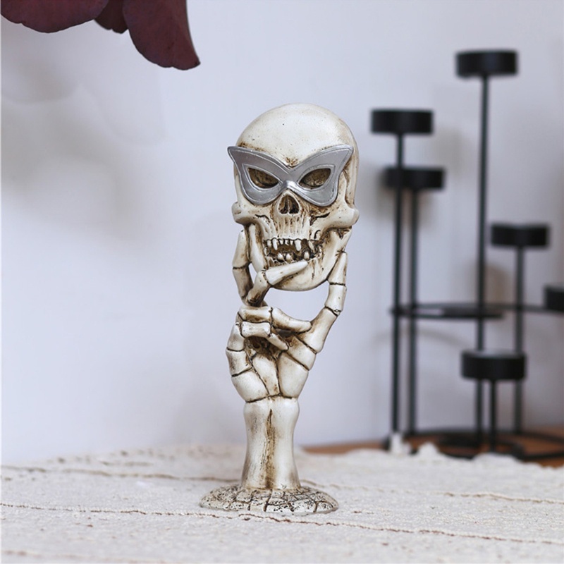 Cermin Kecil Bahan Resin Desain Cakar Hantu Tengkorak Halloween Gaya Retro Untuk Dekorasi Meja Kamar Tidur