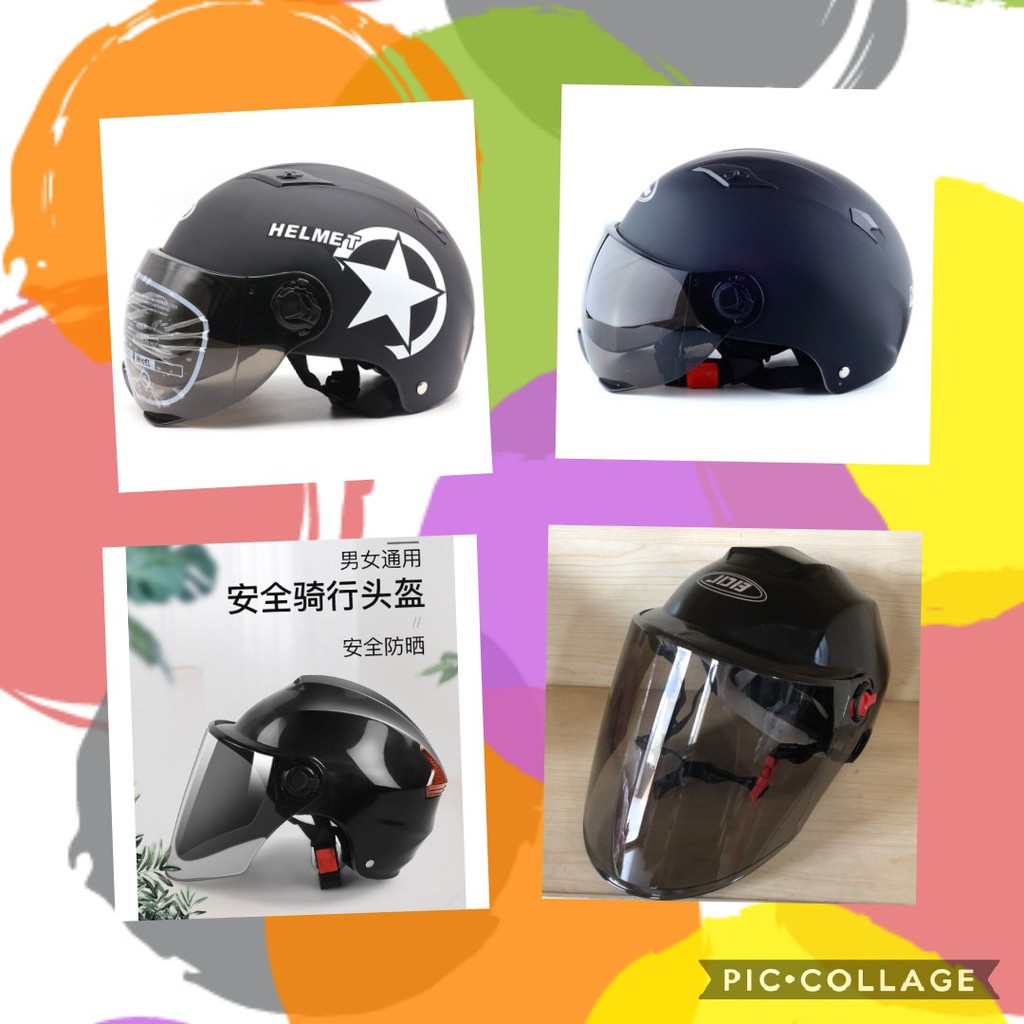 Taffsport Zoro Helm Sepeda Listrik, Helm Motor Listrik + Visor Half Face (Skuter Elektrik, Sepatu Ro
