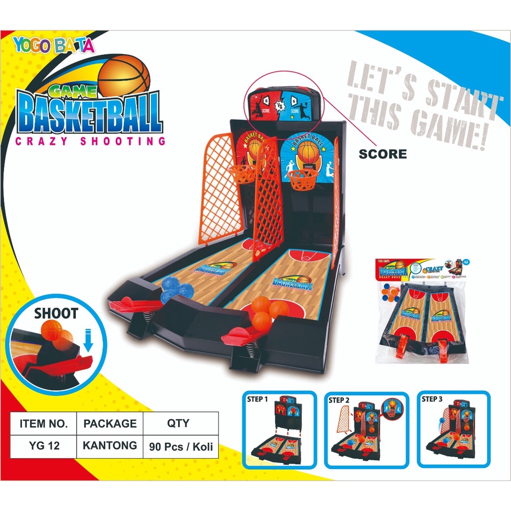 Mainan Anak Basket Mini/BasketBall Shoot Ball Board Game Arcade y1808 / YG11 / YG12