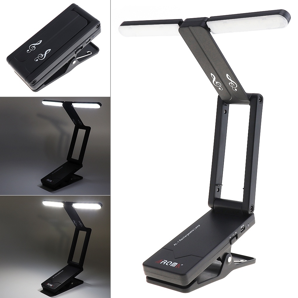 Lampu LED Lipat Clip-on Rechargeable Untuk Stand Musik Gitar / Piano