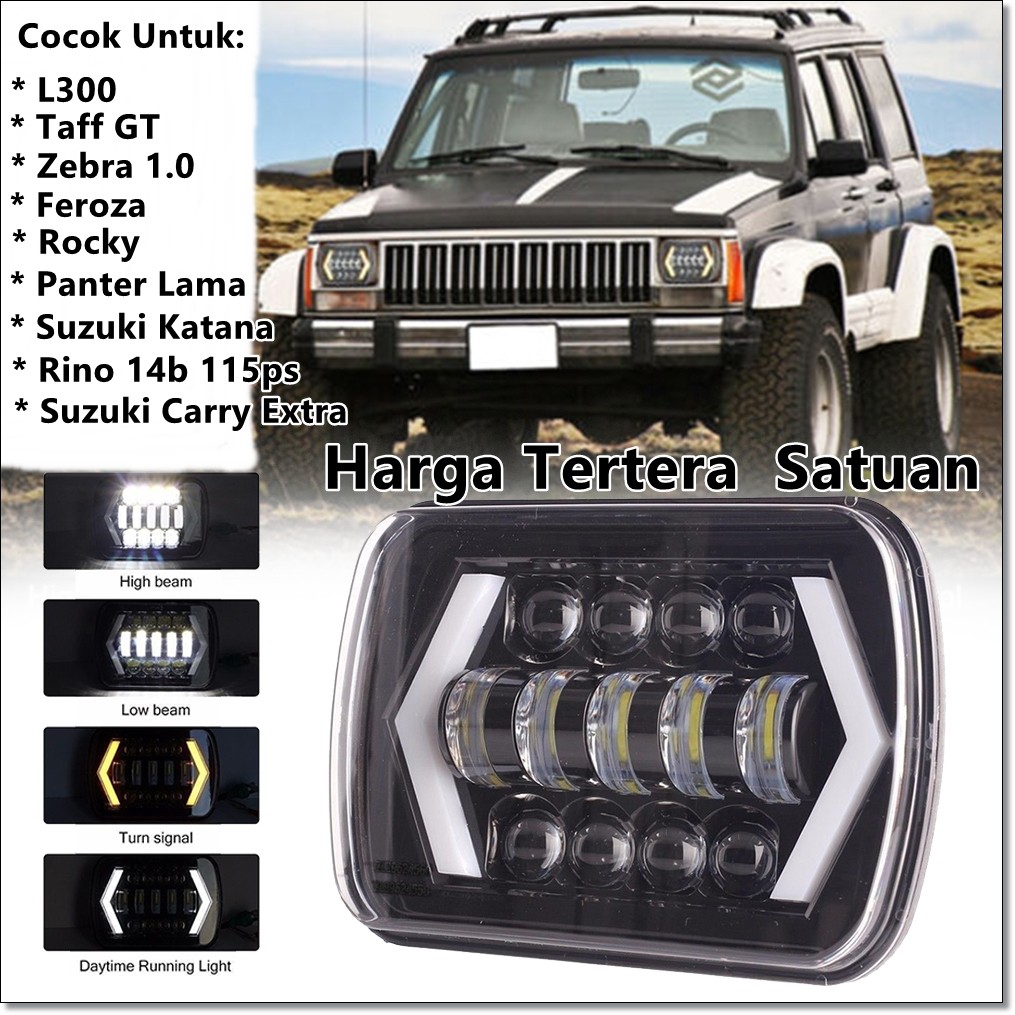 LED 7X6 Lampu  Utama Head Lamp Headlights 5x7 L300 JEEP 