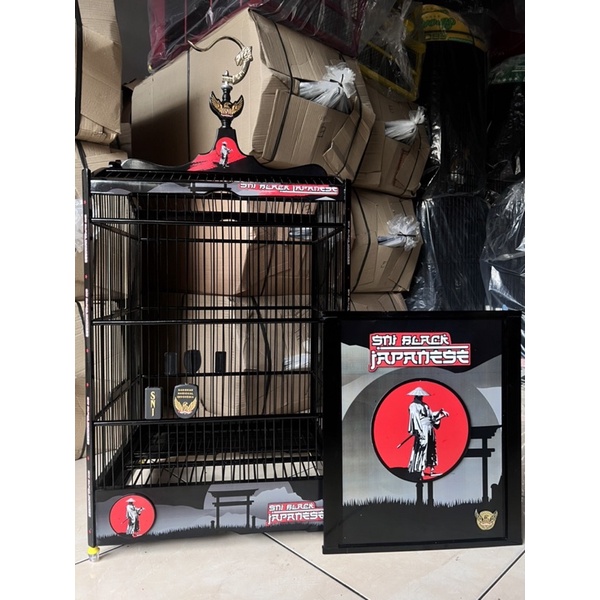 Sangkar Kotak Decal 3D Black Japanese SNI No 2/ Kandang Kotak No 2