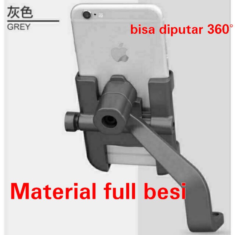 Holder HP handphone full metal untuk motor nmax vario beat mio aerox lexi freego dll