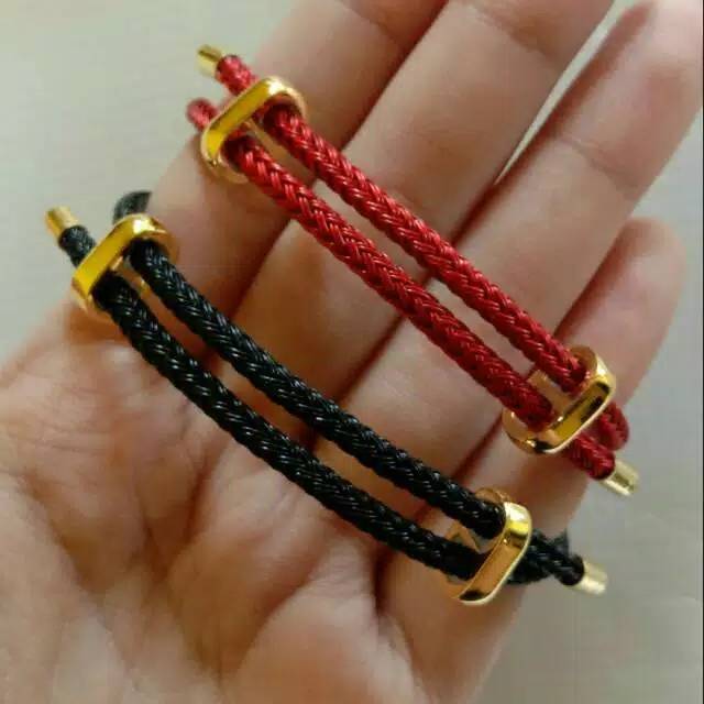 Fourfashion JEWELRY GELANG TANGAN WANITA TALI KAWAT HURUF INISIAL LAPIS EMAS