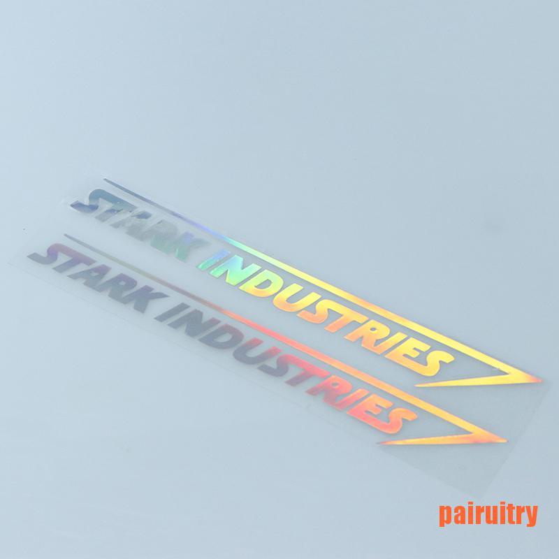 1 Pasang Stiker Laser Stark Industries Untuk Mobil Motor