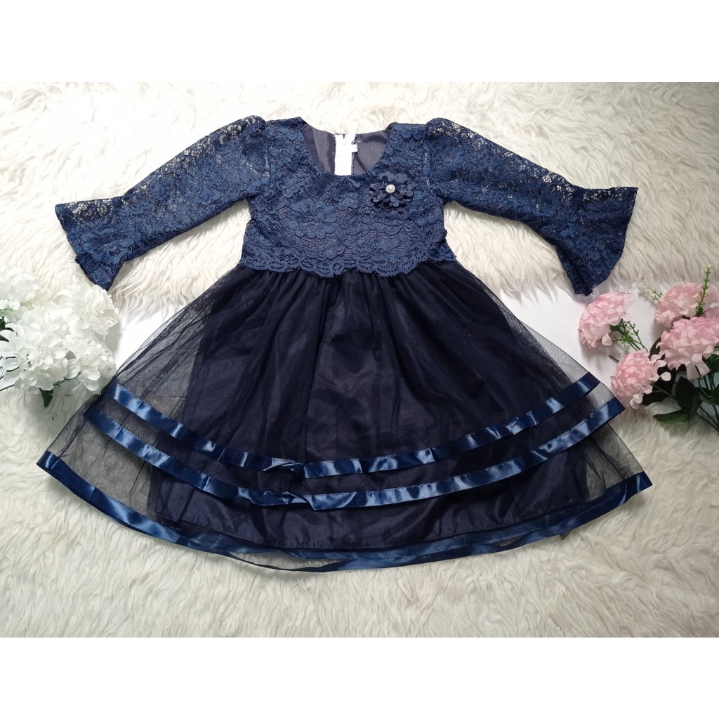 GAUN CORD MIX TUTU LENGAN PANJANG