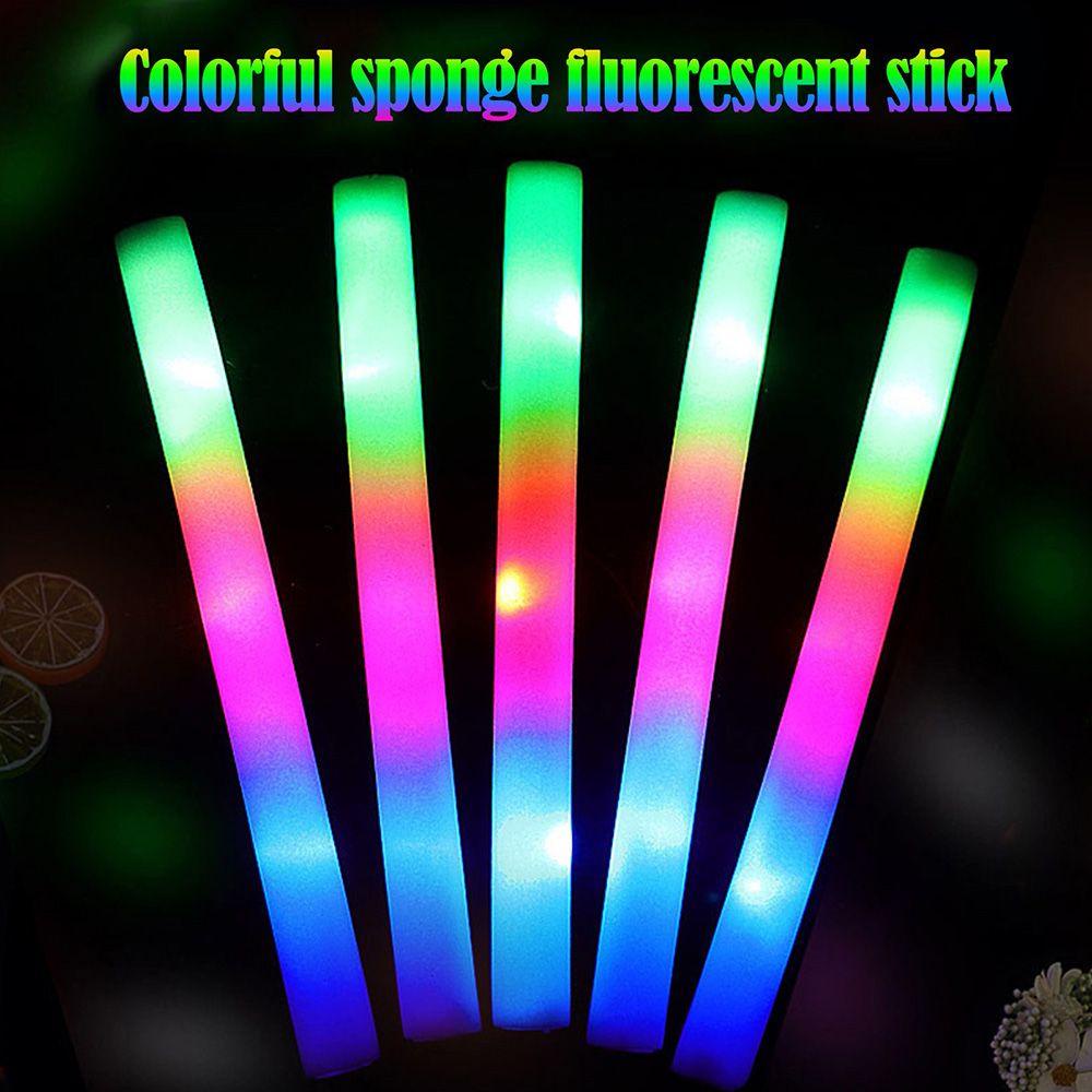 Solighter 1/5pcs Acara Stik Busa LED Kedip Warna-Warni Untuk Festival Pesta Glow in the Dark Cheer Tube