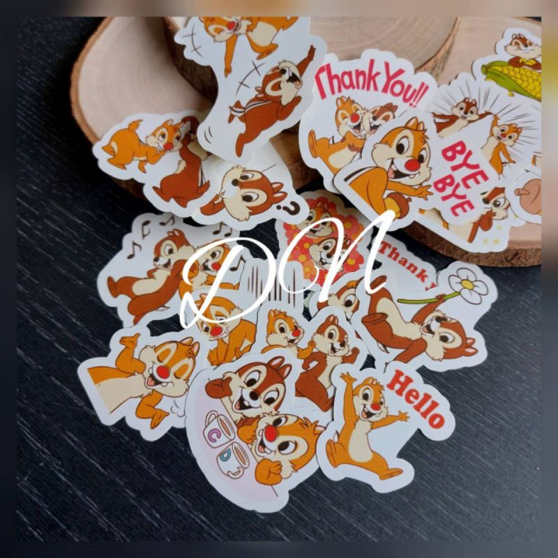 

Stiker kertas karakter chip dan dale 20pcs sticker kertas glossy karakter line chip dale