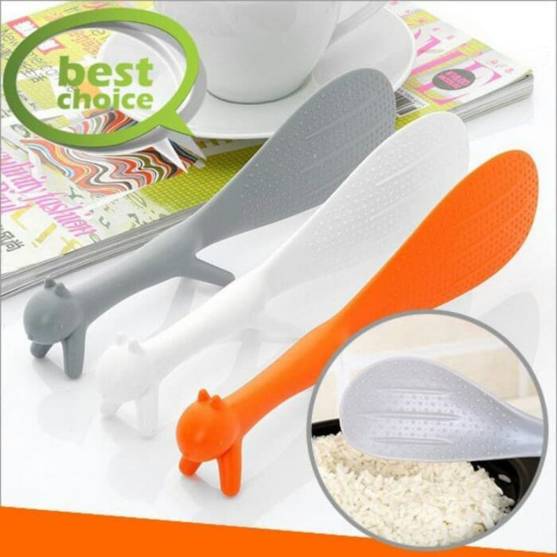 Centong Sendok Nasi Tupai Kelinci dan Ikan / Entong Karakter Squirrel Rice Cooker Spoon Tupai Souvenir Kawin Pernikahan