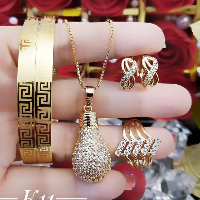 Xuping set perhiasan lapis emas 24K 1501