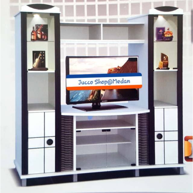 Lemari Hias Minimalis - Buffet TV Violet LH173 uk 170x180 - Lemari Hias berlampu - Medan