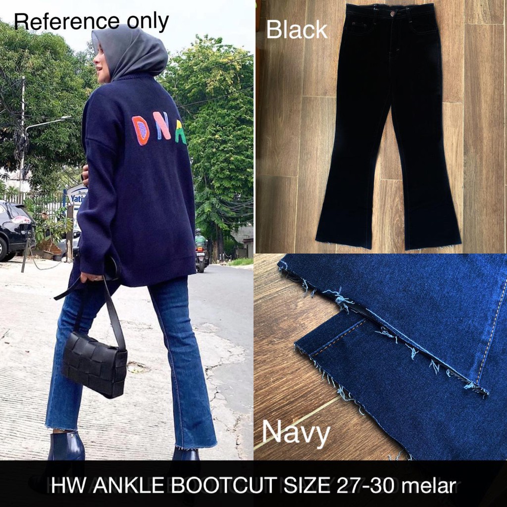 CELANA JEANS WANITA HW ANKLE BOOTCUT