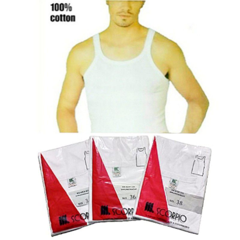 Kaos Singlet Pria Dewasa Scorpio Original Premium Kutang Dalaman Cowok Putih Polos