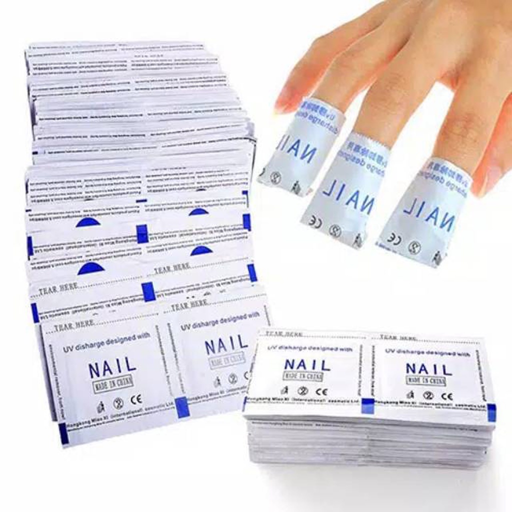 Murmerofficial (1PCS) UV Gel Nail Polish Remover &amp; Cleaner Wraps Foil Wipe Penghapus Kutek Gel R594