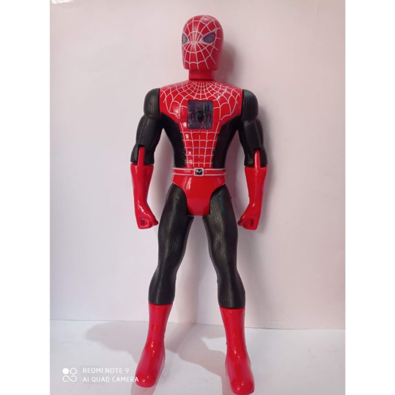 Mainan robot Spiderman nyala dan bersuara tinggi 38 cm