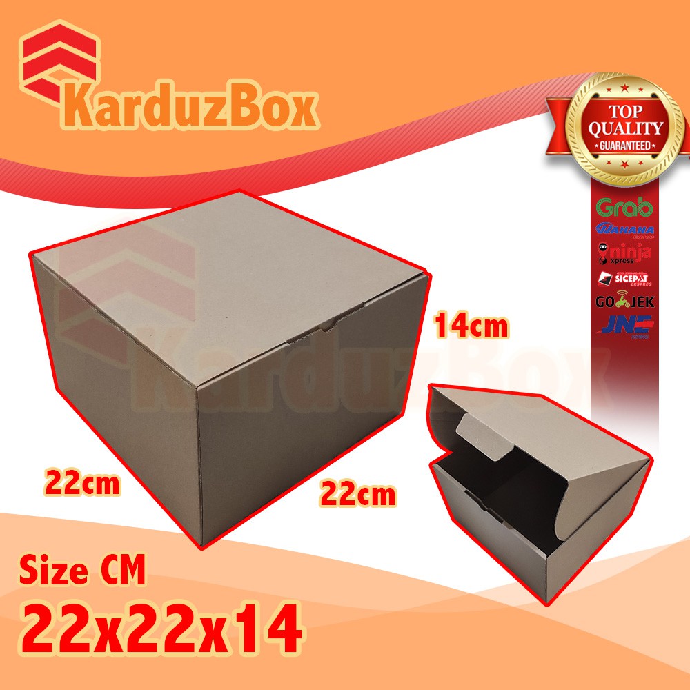 

22x22x10 kotak Kardus Packing Box Pizza, box hampers, box kado, kardus diecut polos