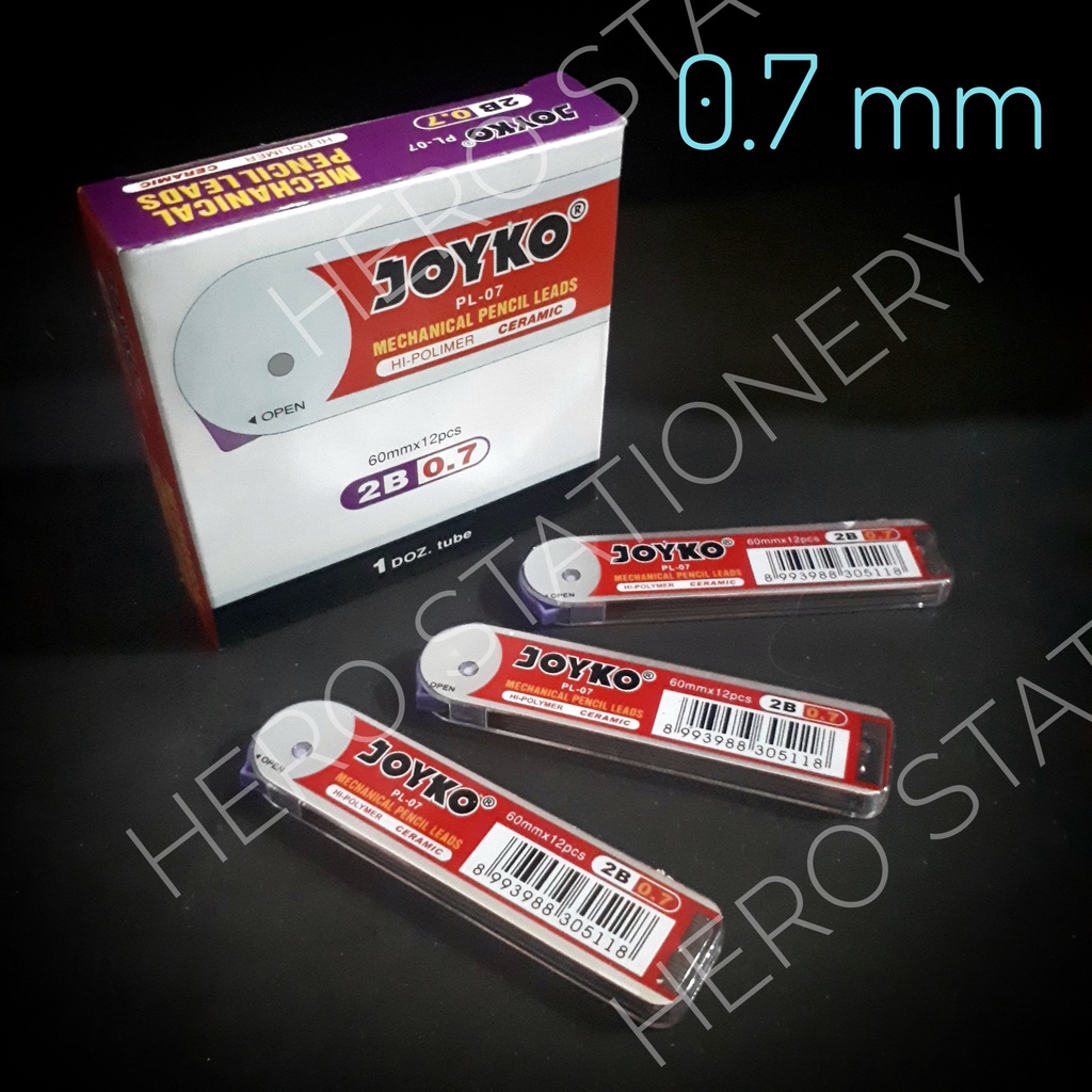 

Joyko mechanical pencil lead refill pensil mekanik 0.7 mm PL-07 . 12 unit