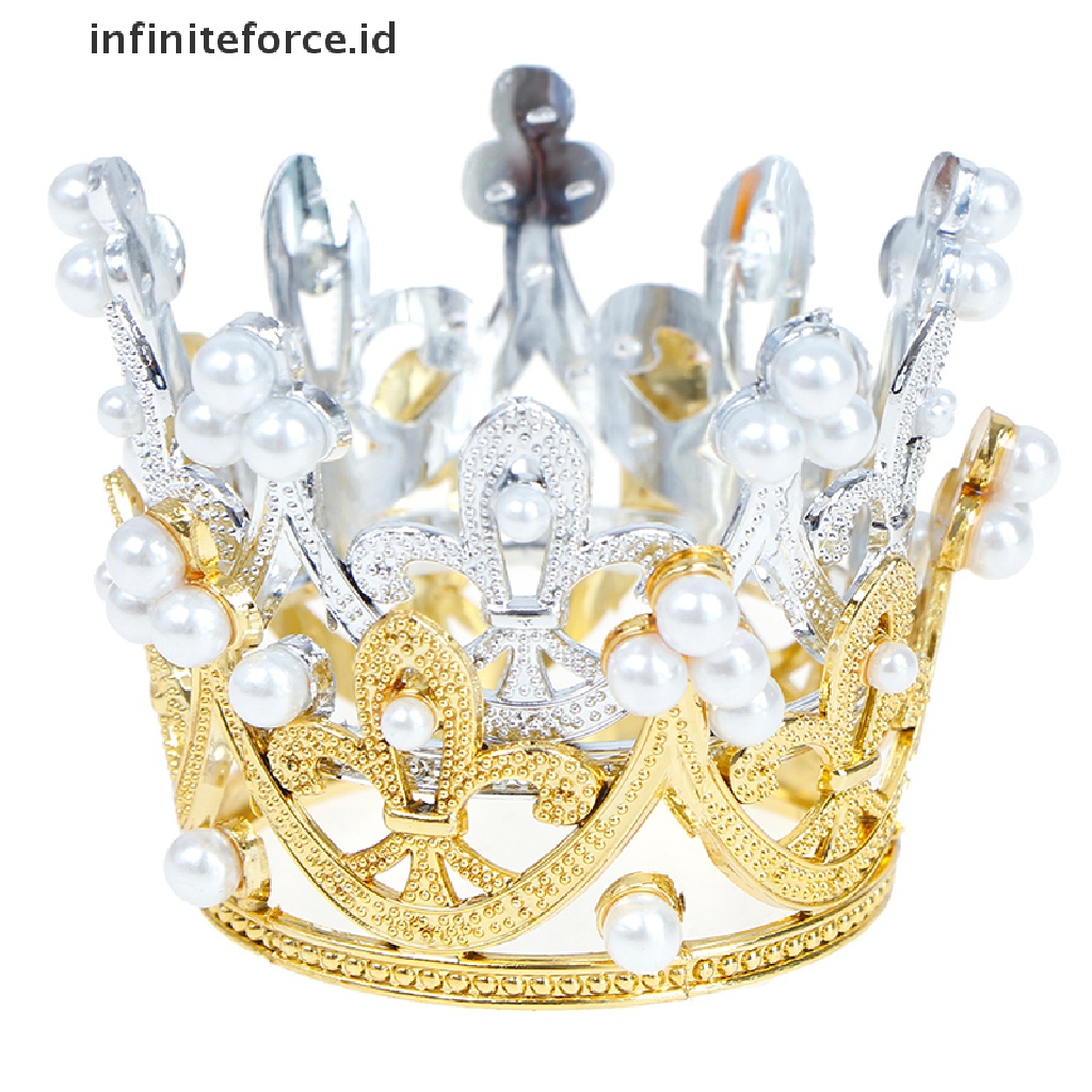 1pc Mahkota Tiara Mini Hias Kristal Mutiara Aksesoris Rambut Anak Perempuan