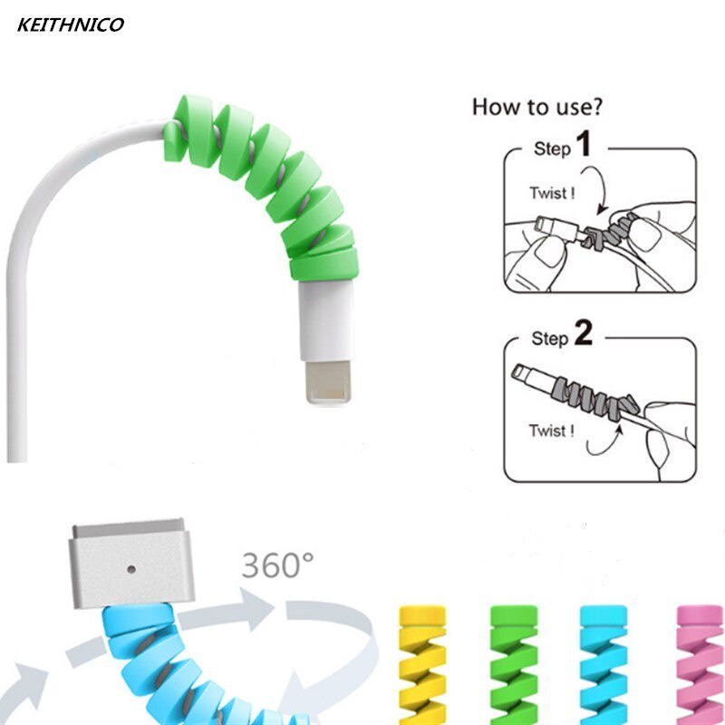 ❤ RATU ❤ Pelindung Ujung Kabel Spiral  | Motif | Polos | Charger Protection Twist Murah Cable