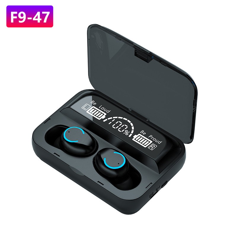 （COD）TWS Headset Bluetooth 5.0 Dengan Mic HIFI Stereo 9D Wireless Earphone With 3000 mAh Powerbank