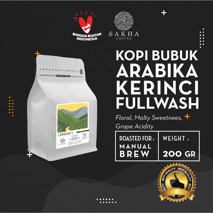 

Kopi Bubuk Arabika Kerinci Roasted For Manual Brew 200 Gr SAKHA COFFEE - KBMKER200