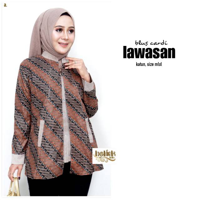 Blus cardi lawasan batik modern