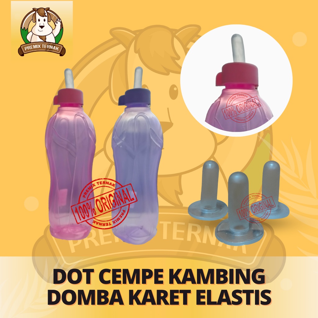 BOTOL DOT KAMBING TRANSPARAN 750ML - Botol Susu Kambing Domba Cempe Karet Elastis