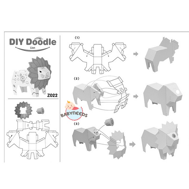 COLOURING KIDS ACIVITY PLAYHOUSE DIY DOODLE ANIMAL CUPBOARD