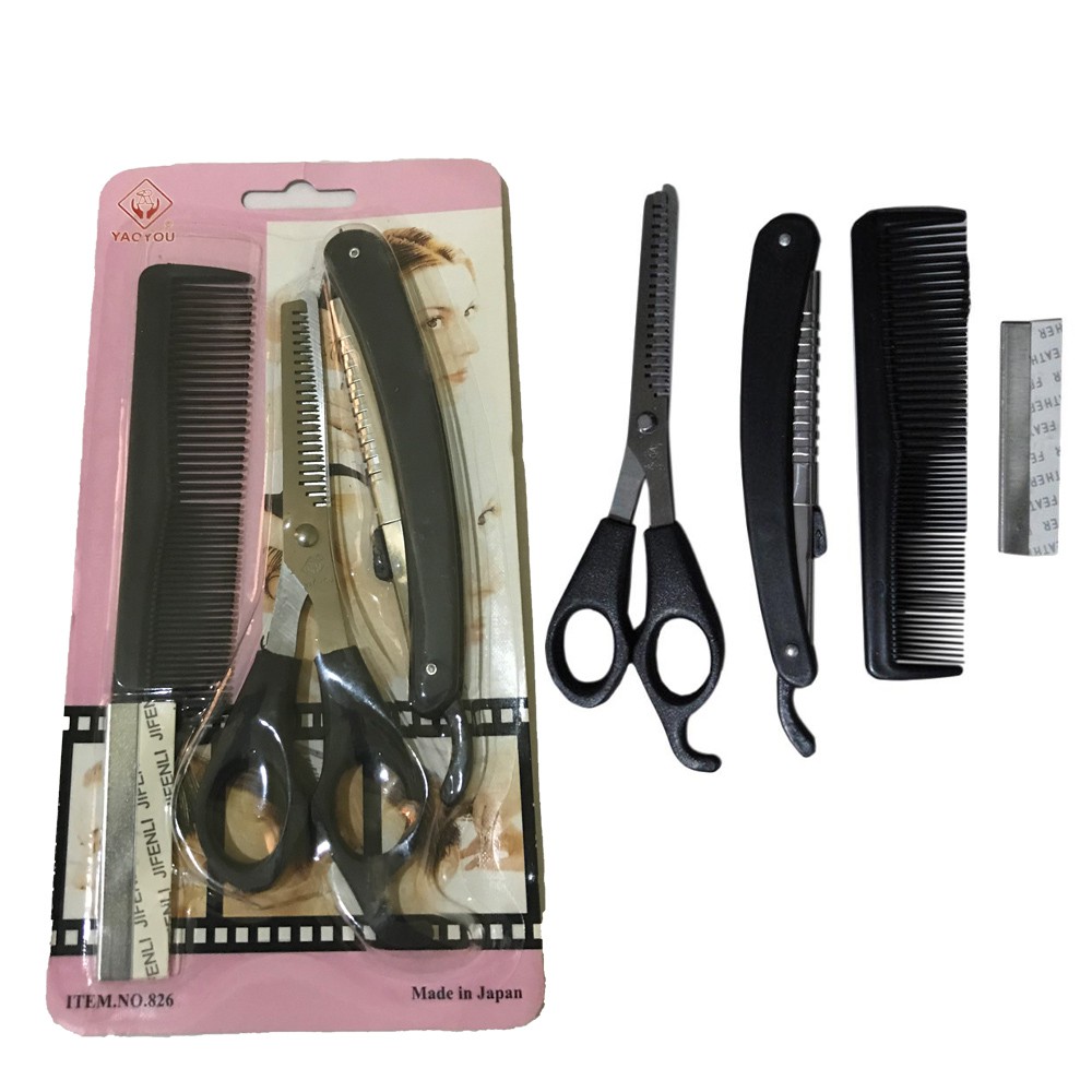 Gunting Sisir Sasak 3 IN 1 Alat Cukur Rambut Set Gunting Sisir Pisau Lipat