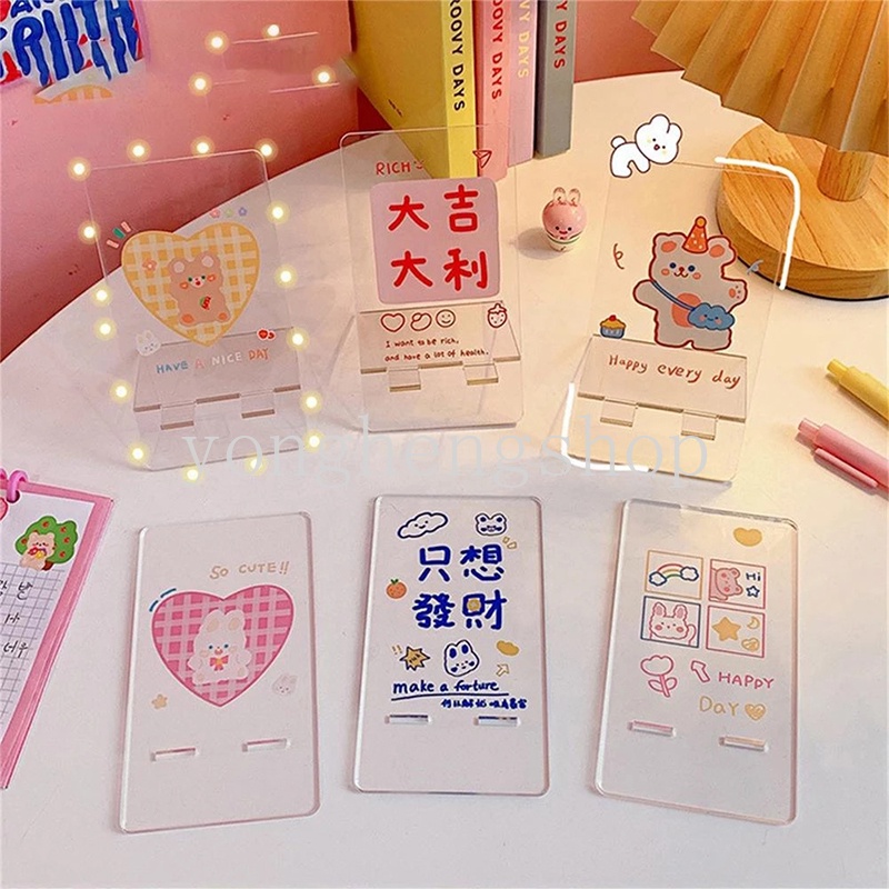 Stand Holder Hp / tablet portable Bentuk Kartun Kelinci / Beruang Bahan Akrilik