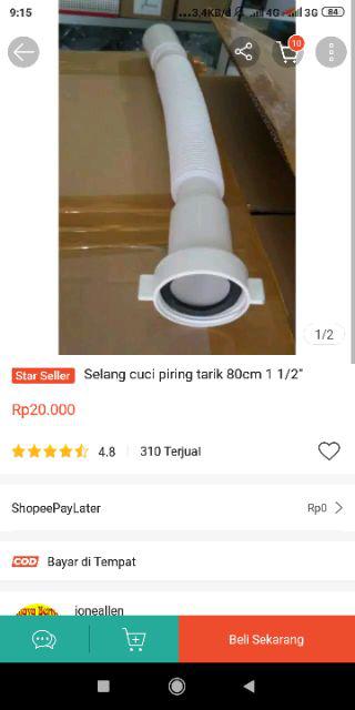 Selang Cuci Piring Tebal 80cm Uk 1 1/2