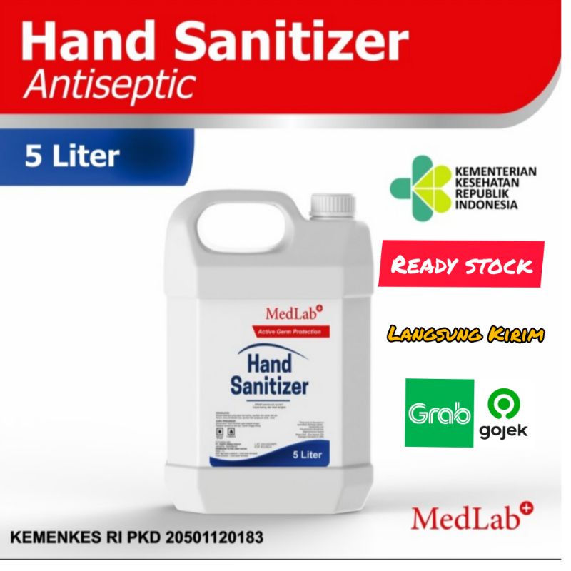 Jual Hand Sanitizer Cair 5 Liter Medlab Izin Kemenkes | Shopee Indonesia