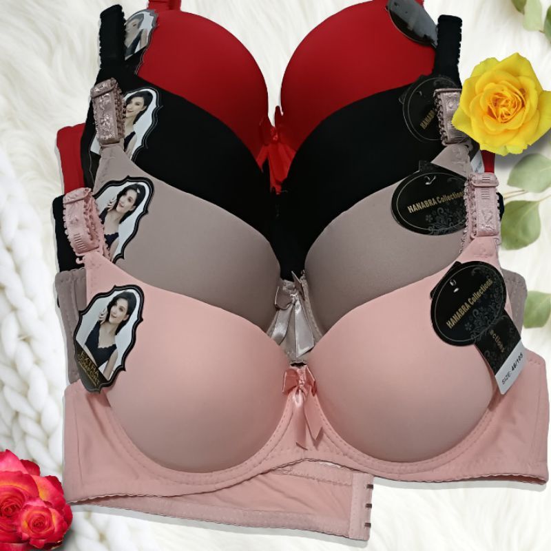 Bh BRA kawat busa kait 3 motif polos #1885
