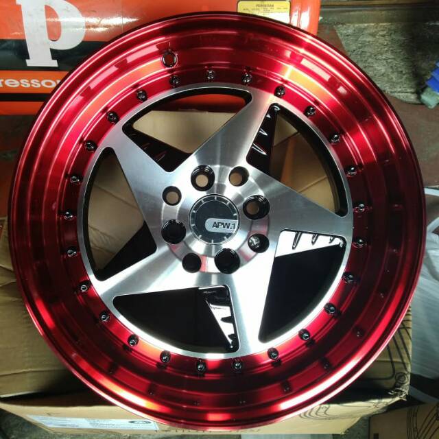 Free Ongkir Velg Mobil Apw 12 Lip Red Ring 16x7 5 8 75 4x100 114 Shopee Indonesia