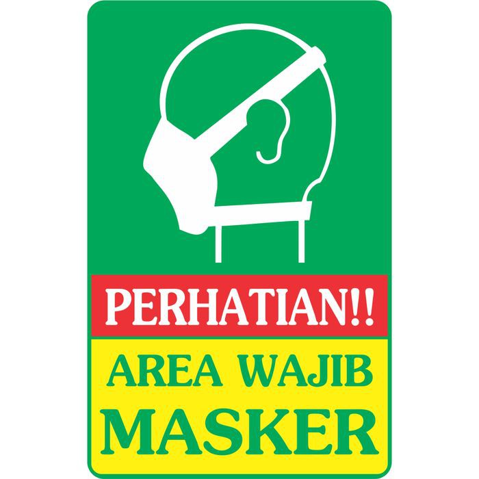 Stiker Petunjuk Tanda Wajib Pakai Masker Apd Wall Sticker Dinding Kaca Shopee Indonesia