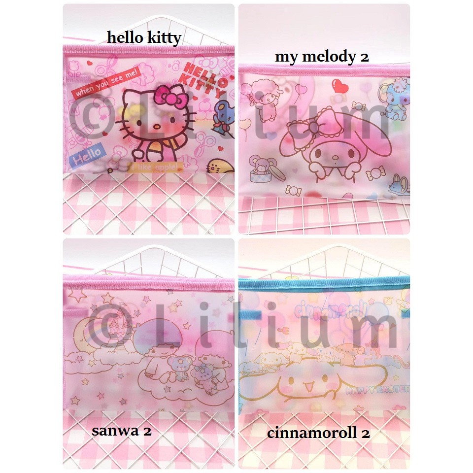 Dompet kosmetik serbaguna bening Hello Kitty My melody Twin Star Cinnamoroll Kecil - cosmetic pouch