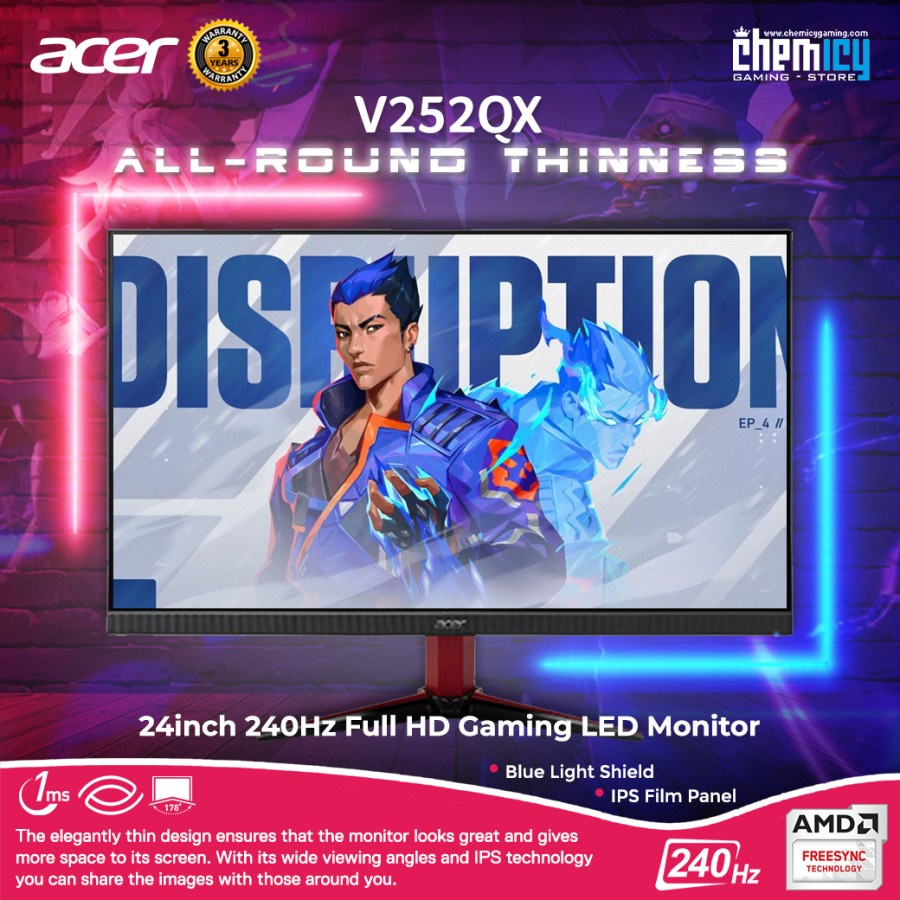Acer Nitro V252QX 24inch 240Hz Full HD Gaming LED Monitor