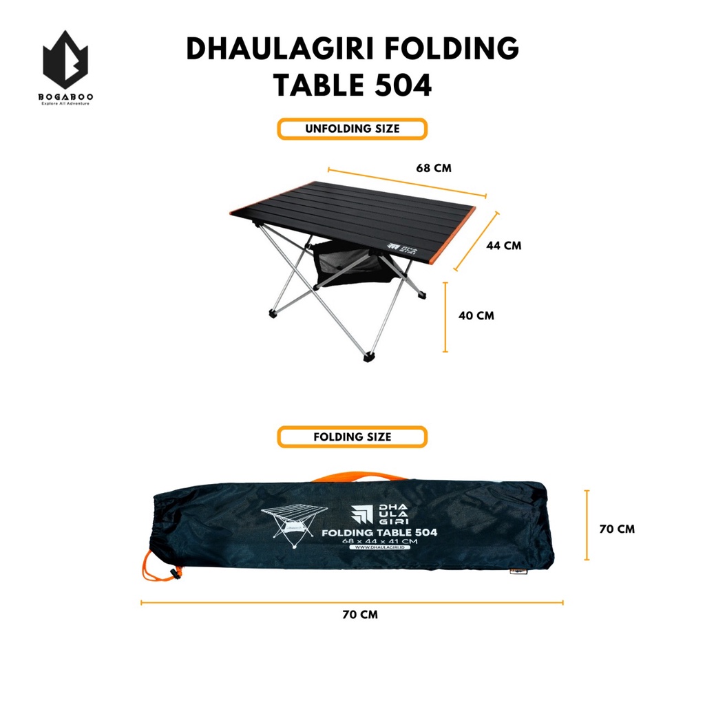 Meja Lipat Dhaulagiri - Folding Table 504- Meja Portable Piknik Camping Keluarga