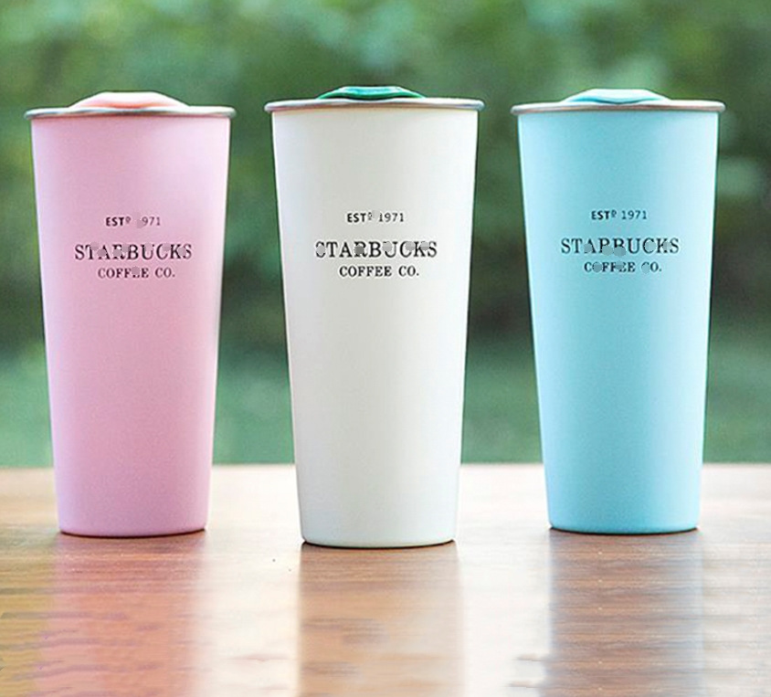 Starbucks Tumbler Macaron Stainless Steel Cup Biru