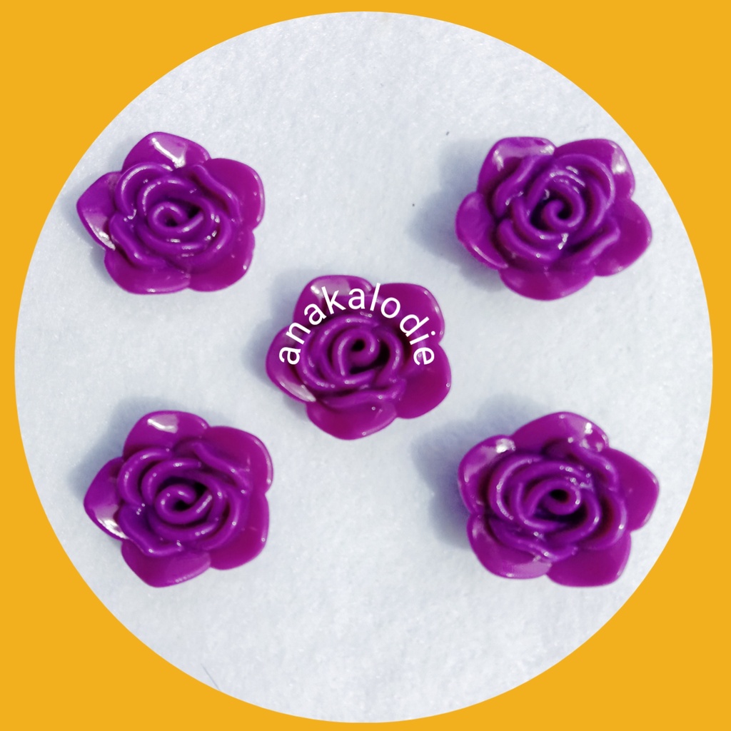 SOUVENIR PIN BROS / PIN BROSS MAWAR 2 CM / PIN BROS HIJAB MINI KEMASAN PLASTIK-Pin ungu