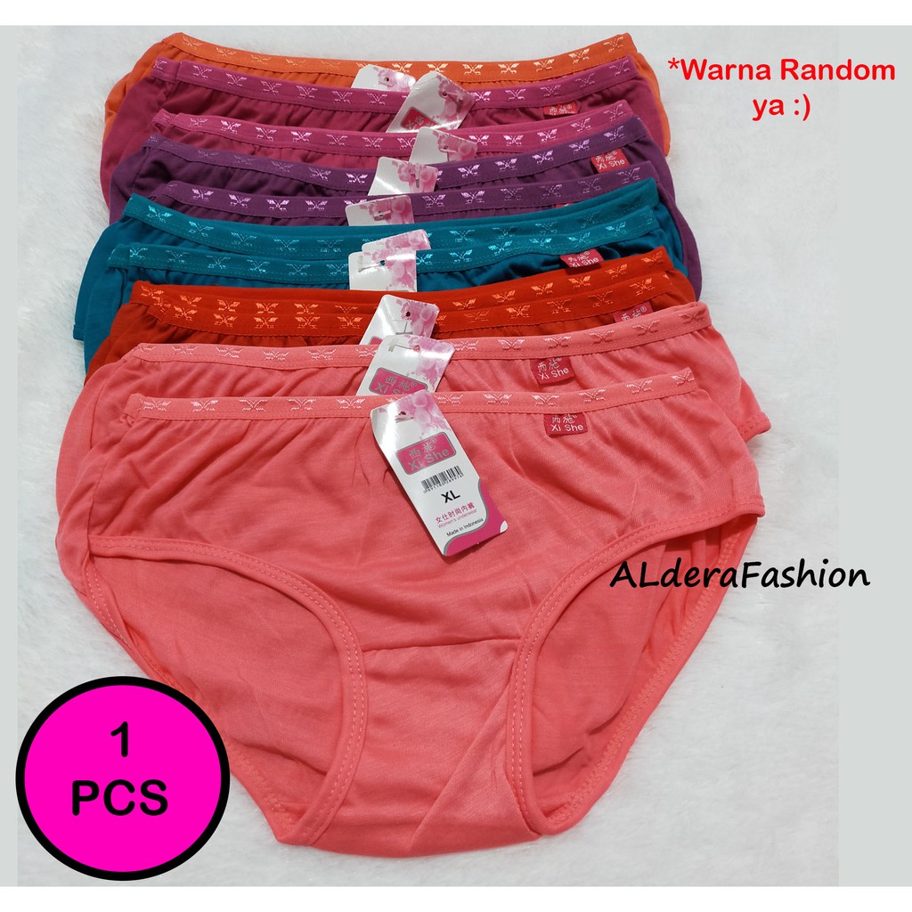 (1 PCS) XI SHE NO.428 Celana Dalam Wanita CD Cewek Perempuan Murah Dan Lembut - Warna Random