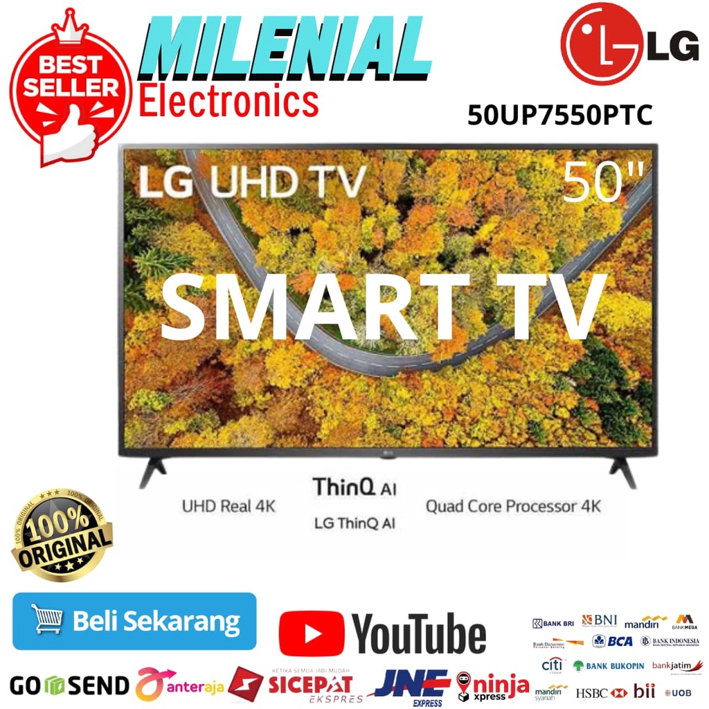 LG UP75 LED Smart 4K UHD TV 50 Inch - 50UP7550PTC / 50UP7550