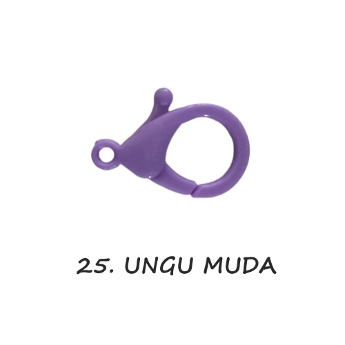 Kaitan Kokot Udang Plastik Claps Plastik Uk 35mm Warna/i Doff Harga/Pc-25. UNGU MUDA