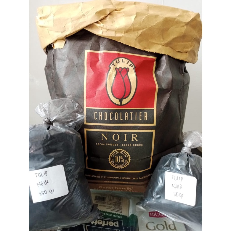 

COKLAT BUBUK TULIP NOIR KEMASAN 100 DAN 250 GR COKLAT BUBUK HITAM