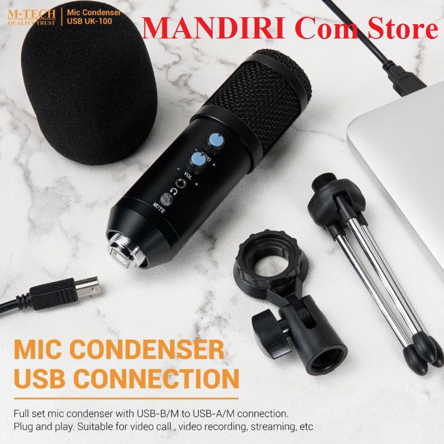 Mic Condenser USB M-tech UK-100 STREAMING