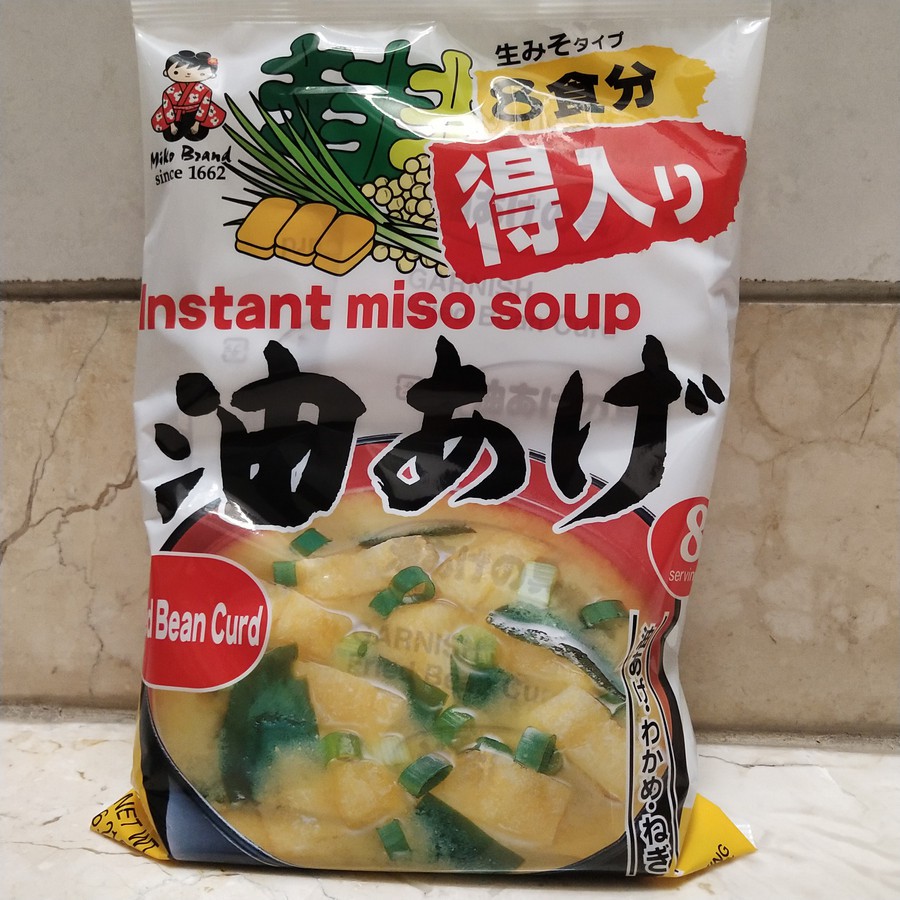

Miyasaka Instant Miso Soup - fried bean curd Abura Age (Tahu Goreng) 176gr / 8 porsi