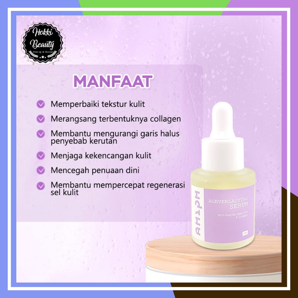 AM2PM Ageverlasting Serum, Anti Aging, Acne Serum, Mencerahkan Kulit Kusam Brightening Serum, Hydrating Serum 25ml