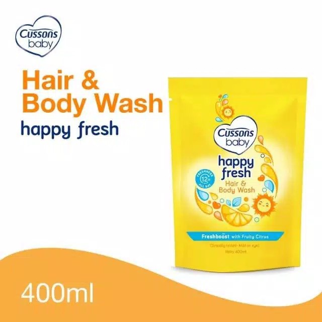 *HAZELCARE* CUSSONS BABY Hair &amp; Body / Mild Bath Sabun Mandi Cair 400ml 100ml - Happy Fresh Free Lunch Box