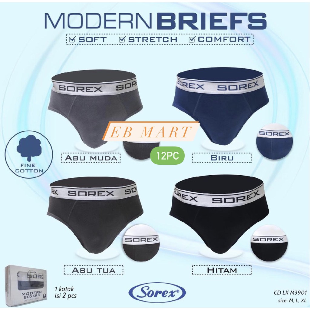 CELANA DALAM PRIA SOREX 3901 GROSIR 1 lusin