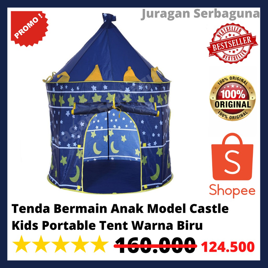 Tenda Bermain Anak Model Castle Kids Portable Tent Warna Biru ROXPORT